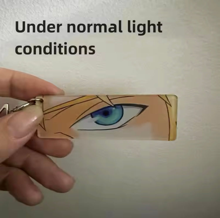 LLavero de Naruto, colgante de acrílico con ojos brillantes